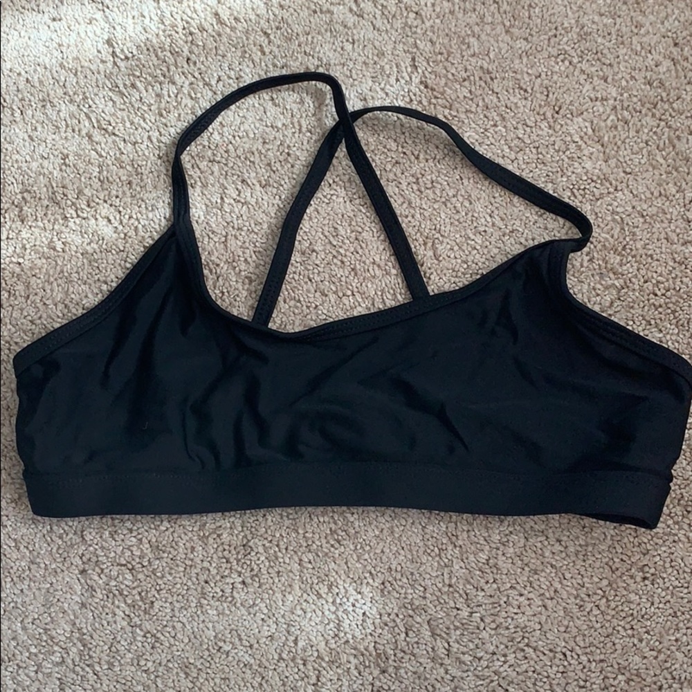 Black athletic bikini top